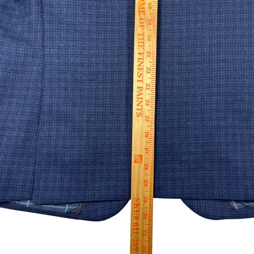 Jos. A. Bank‎ Blazer Mens 41R Blue Birdseye Weave Wool Tailored Fit Elbow Patch